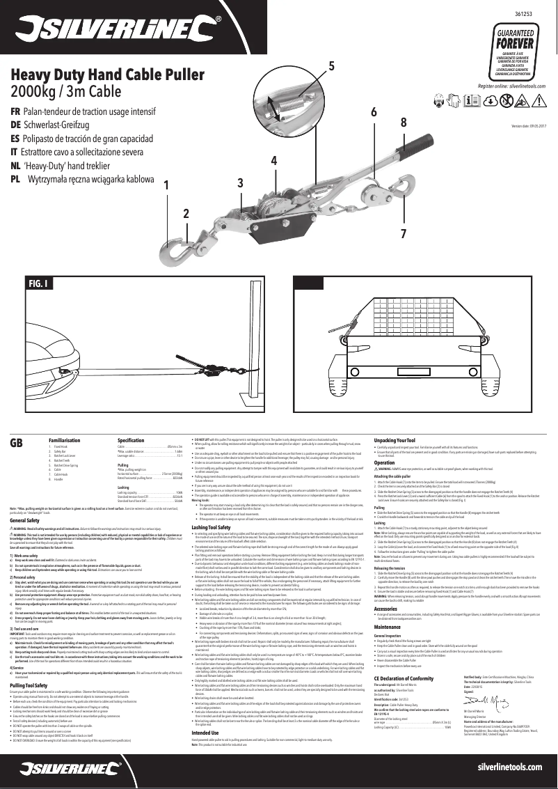 Page n°1 - Manuel utilisateur Silverline 361253