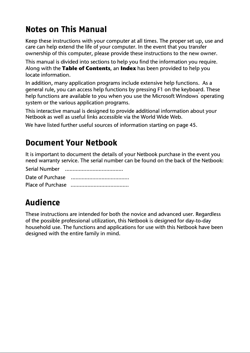 Page 1 de la notice Manuel utilisateur Medion AKOYA S1211 (MD 97006)