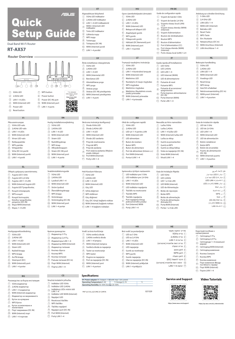 Image de la première page du manuel de l'appareil RT-AX57