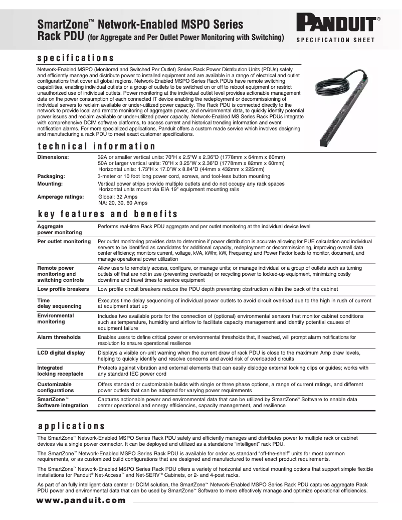 Page 1 de la notice Manuel utilisateur Panduit Q1L2B1L2N24AFA0