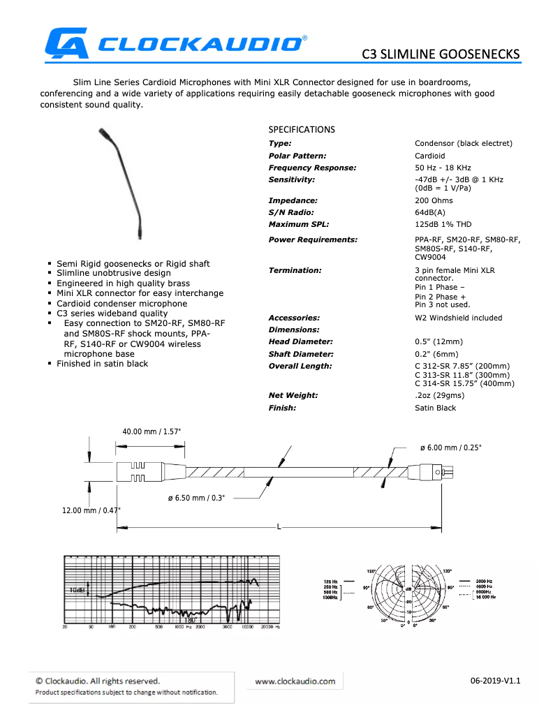 Page 1 de la notice Manuel utilisateur Clockaudio C 3100