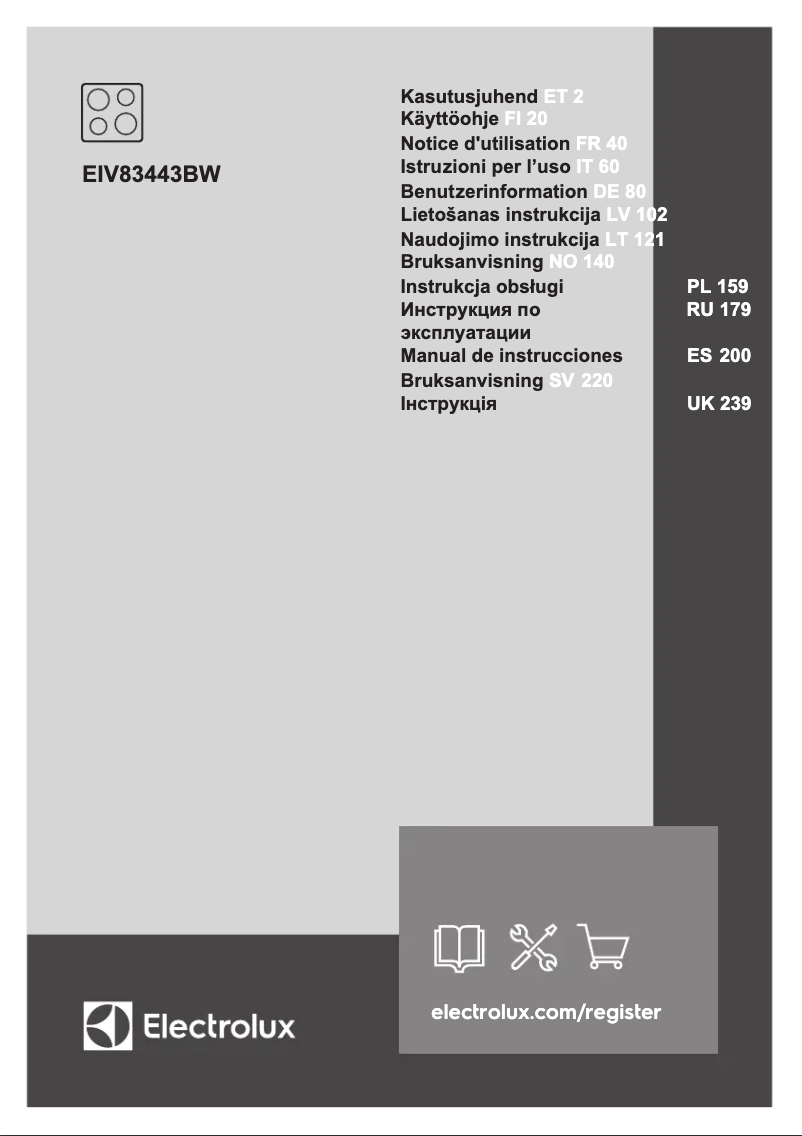 Page 1 de la notice Manuel utilisateur Electrolux EIV83443BW
