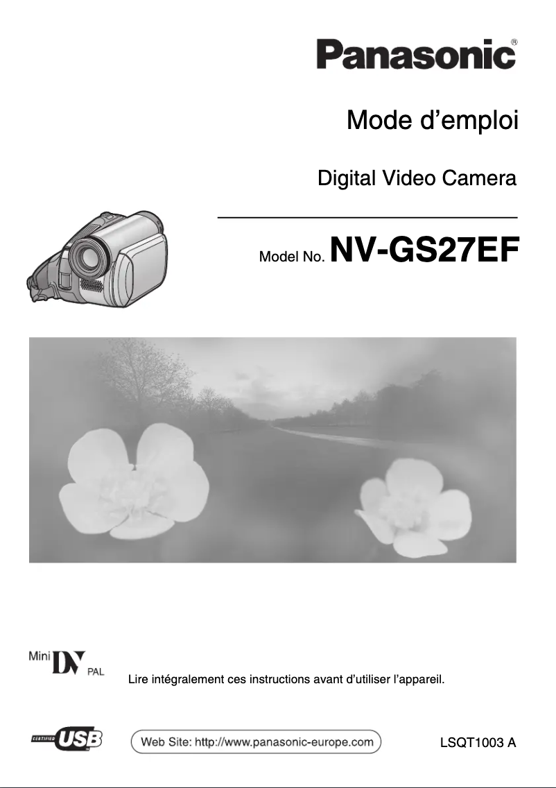 Page n°1 - Manuel utilisateur Panasonic NV-GS27