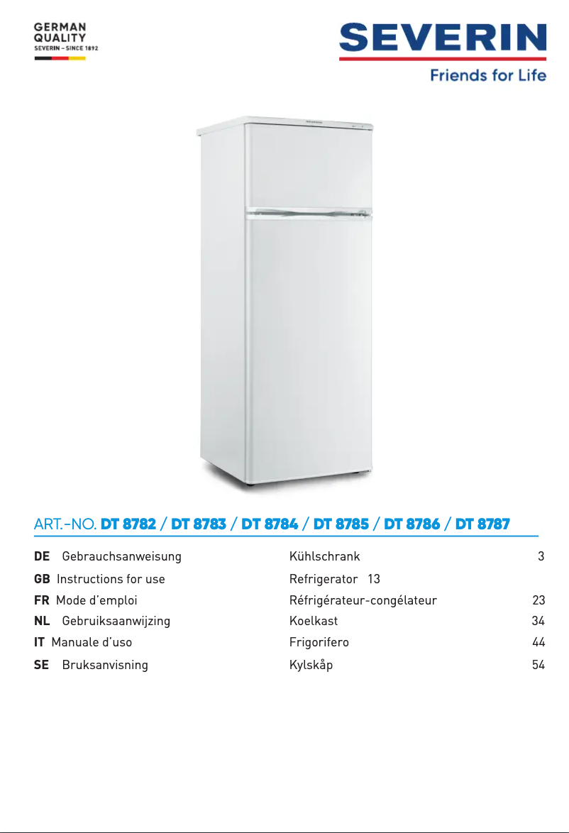 Page n°1 - Manuel utilisateur Severin DT 8787