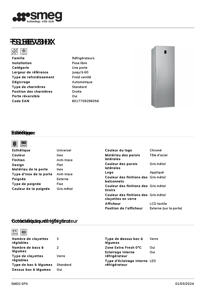 Image de la première page du manuel de l'appareil FS18EV3HX