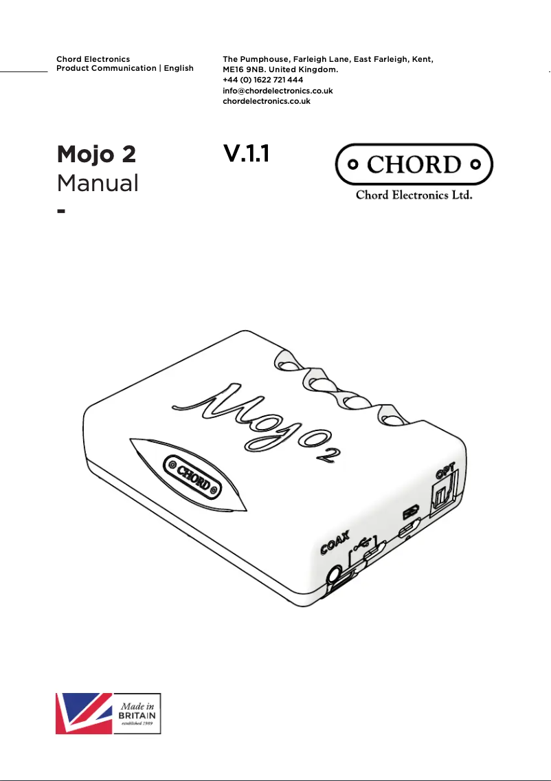 Image de la première page du manuel de l'appareil Mojo 2