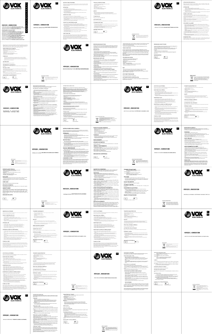 Page 1 de la notice Manuel utilisateur VOX KW0201