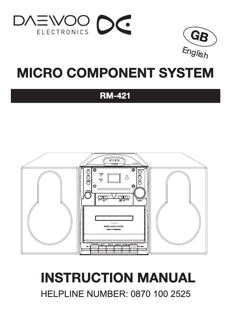 Page n°1 - Manuel utilisateur Daewoo RM-421