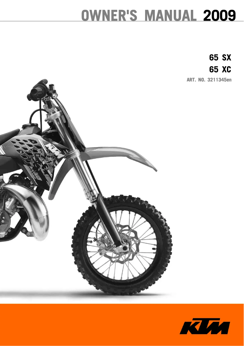 Page n°1 - Manuel utilisateur KTM 65 XC (2009)