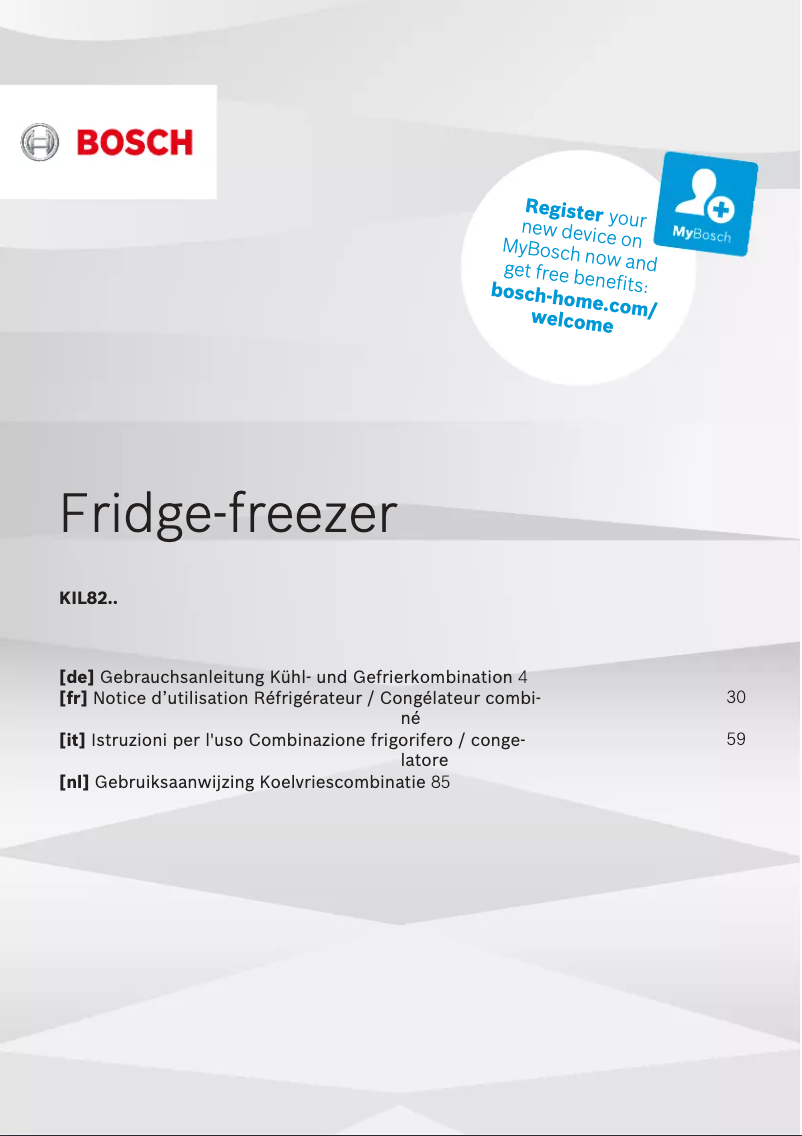 Image de la première page du manuel de l'appareil KIL82VFF0