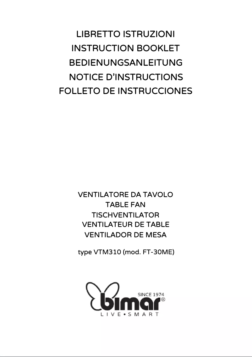 Page 1 de la notice Manuel utilisateur Bimar VTM310