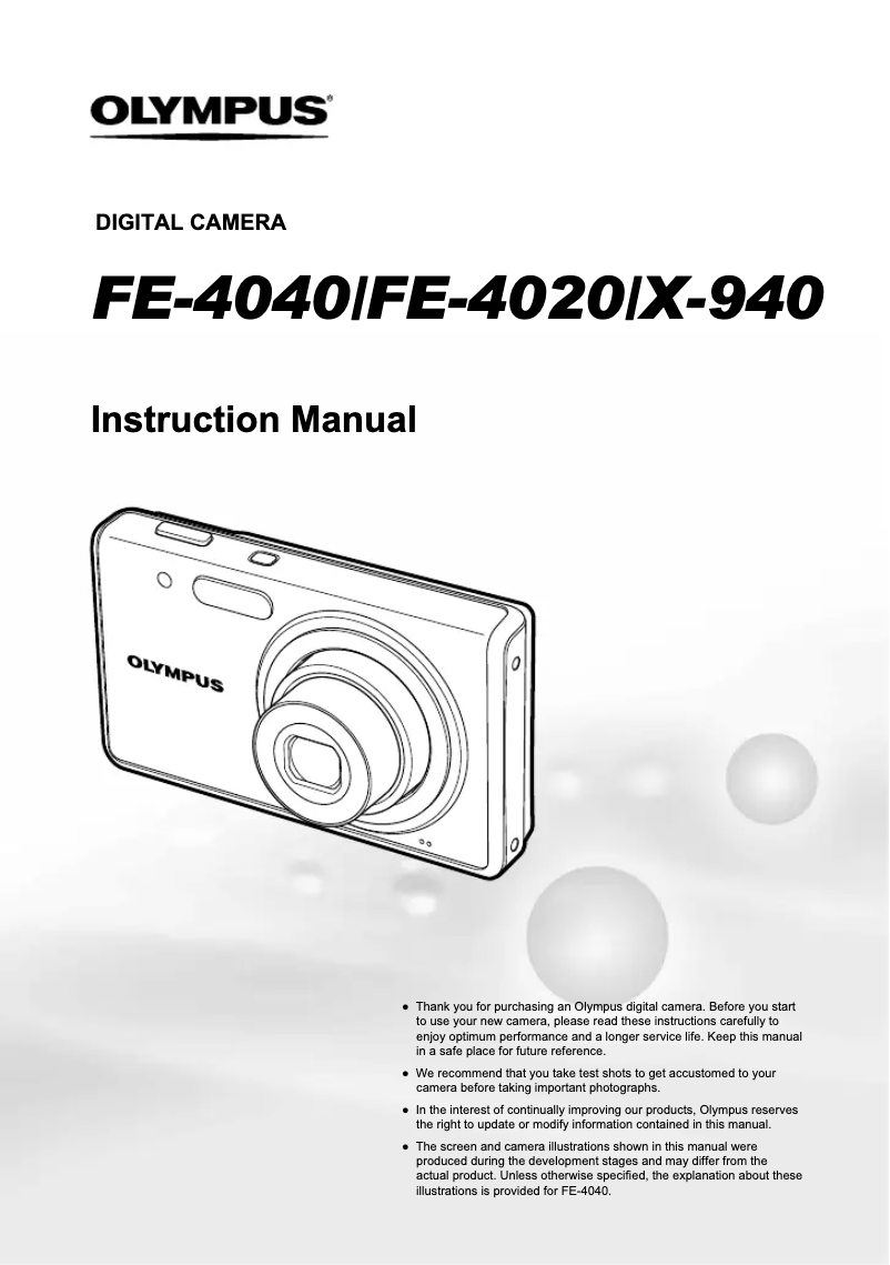Image de la première page du manuel de l'appareil FE-4040