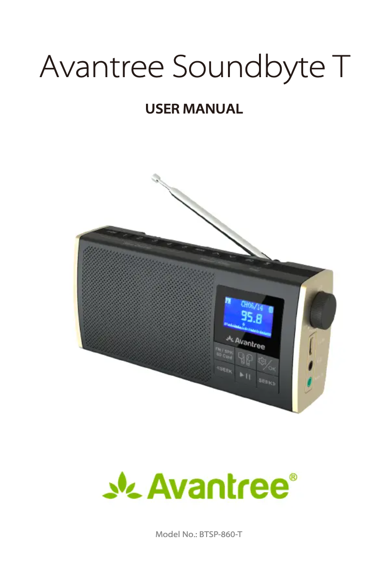 Page 1 de la notice Manuel utilisateur Avantree Soundbyte T