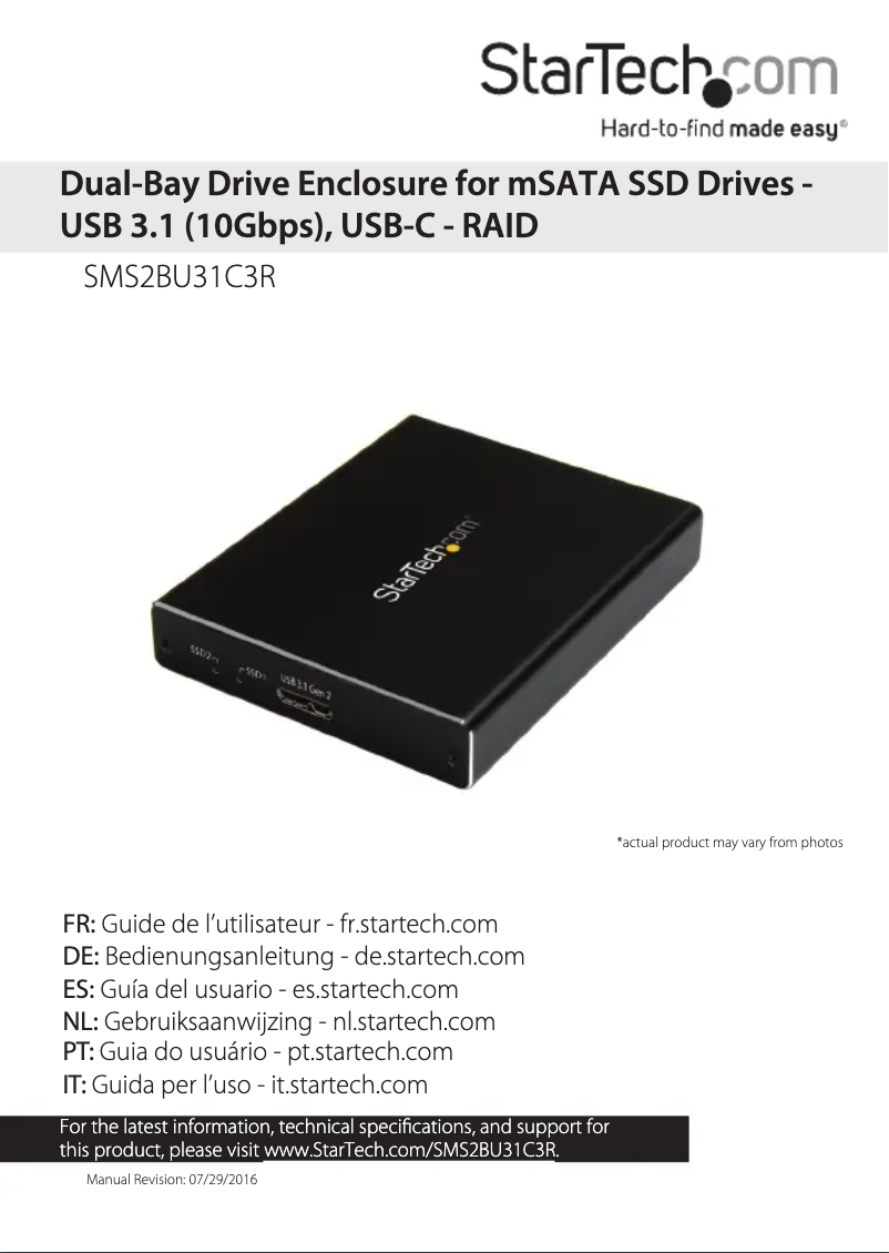 Page n°1 - Manuel utilisateur StarTech.com SMS2BU31C3R