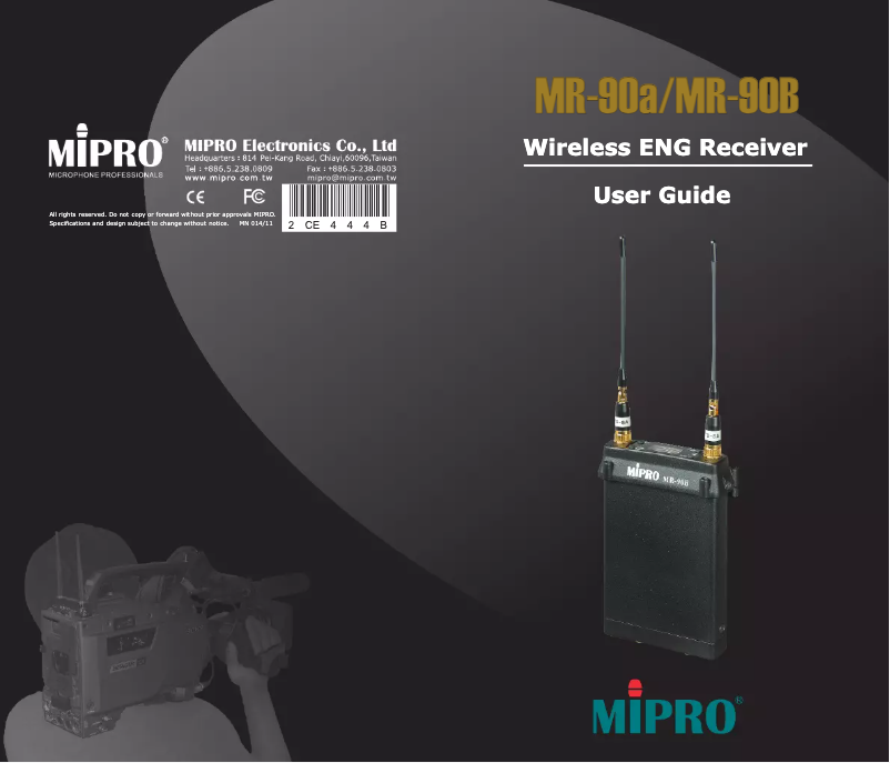 Page n°1 - Manuel utilisateur MIPRO MR-90B