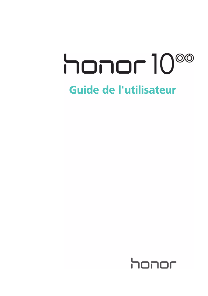 Page 1 de la notice Manuel utilisateur Honor 10