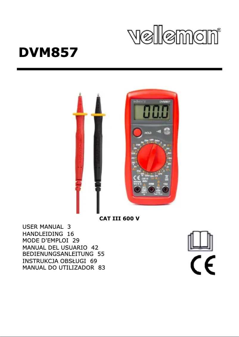Página 1 del manual Manual de usuario Velleman DVM857