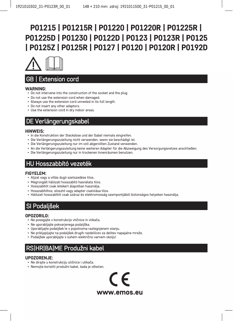 Image de la première page du manuel de l'appareil P0123R