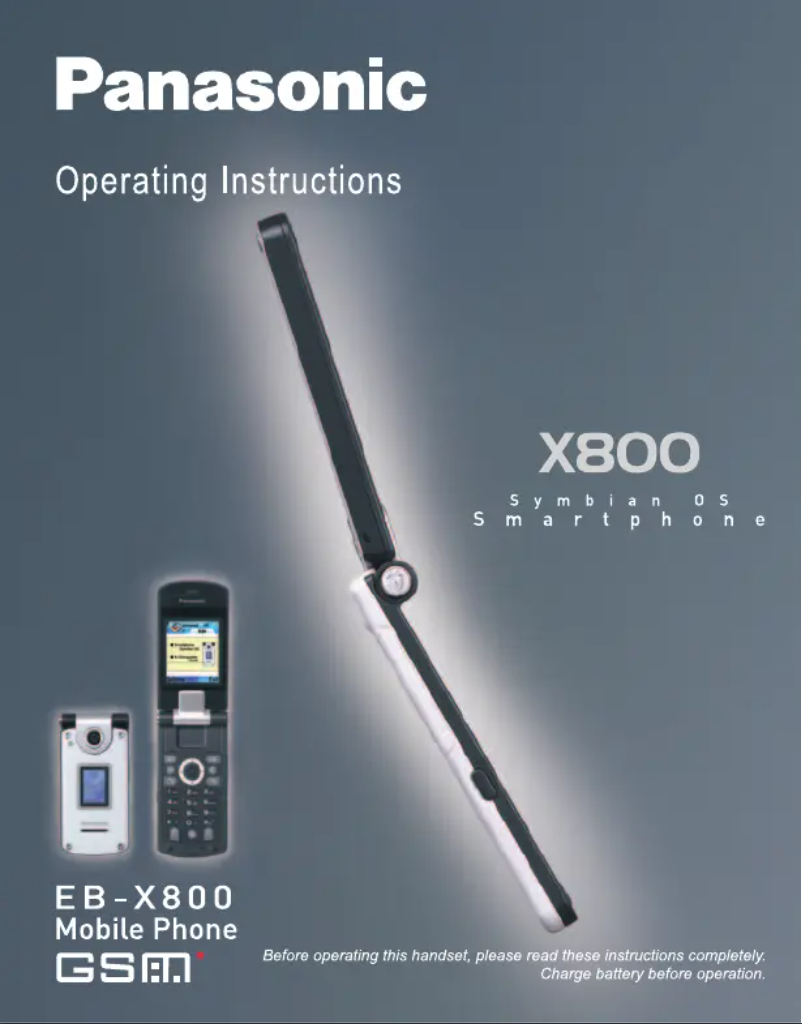 Imagen de la primera página del manual del dispositivo X800