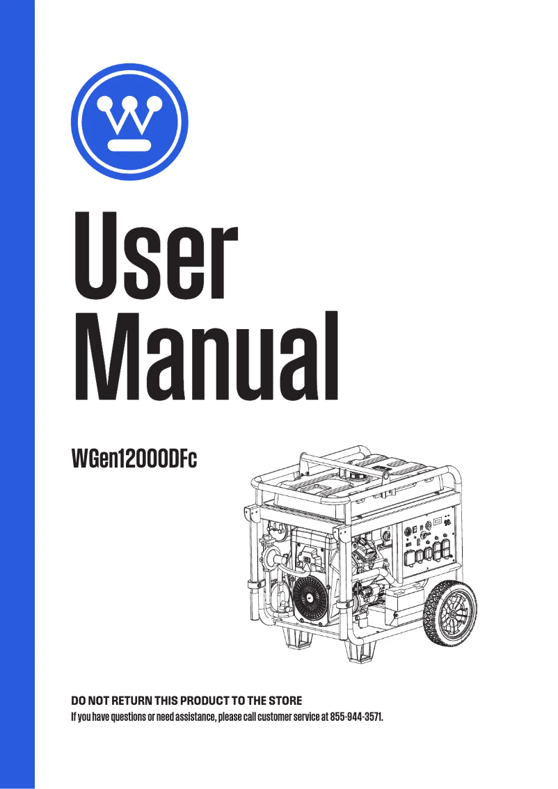 Página 1 del manual Manual de usuario Westinghouse WGen18000DFc