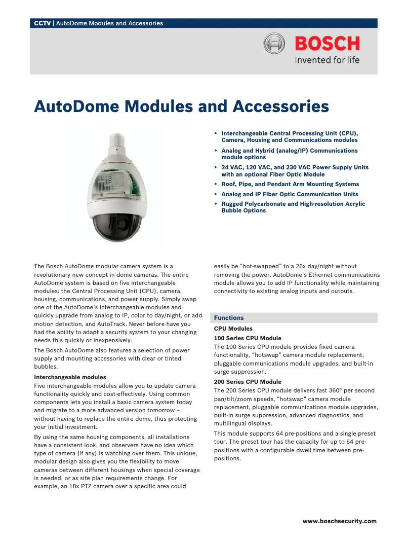 Página 1 del manual Manual de usuario Bosch AutoDome VG4-MCAM-22