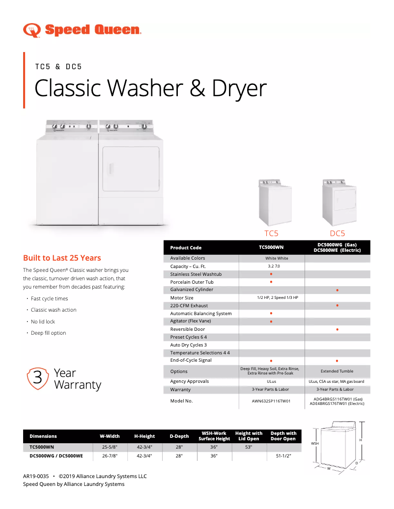 Image de la première page du manuel de l'appareil TC5000WN