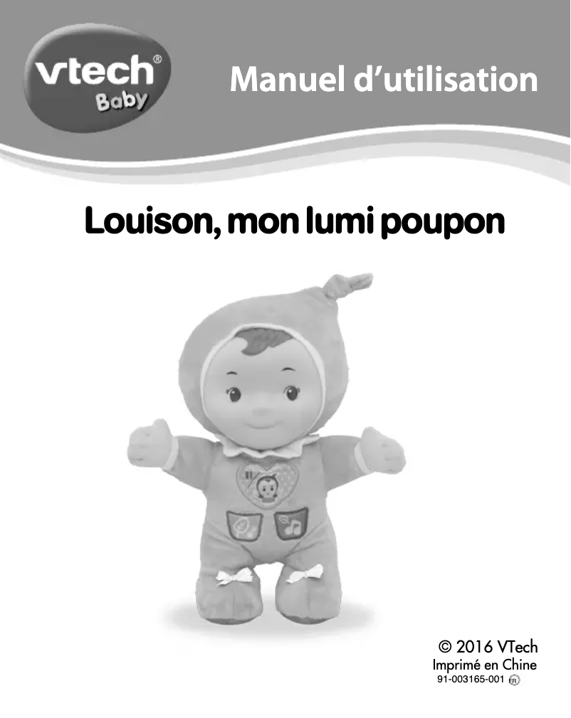 Image de la première page du manuel de l'appareil Louison, mon lumi poupon