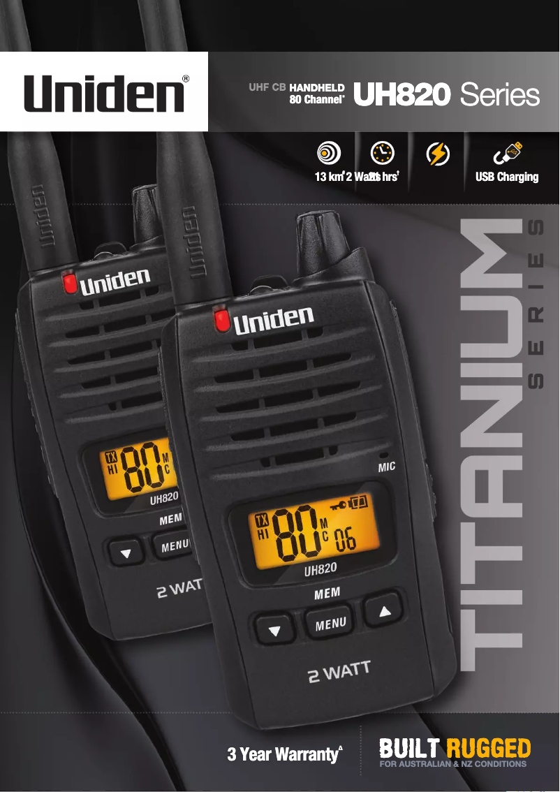 Image de la première page du manuel de l'appareil UH820