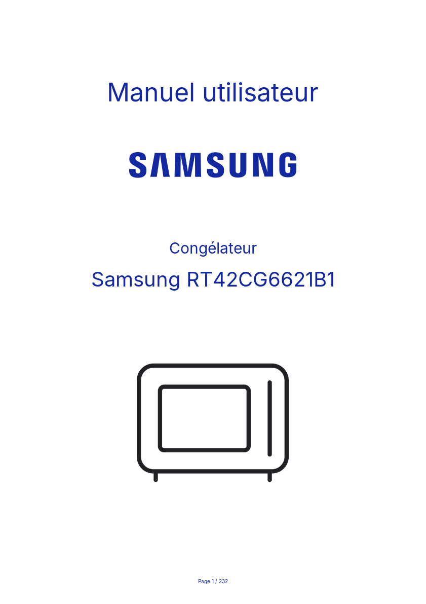 Page n°1 - Manuel utilisateur Samsung RT42CG6621B1