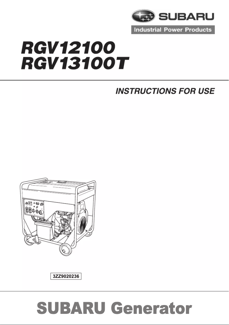 Page 1 de la notice Manuel utilisateur Subaru RGV13100T