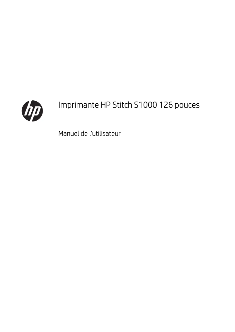 Page 1 de la notice Manuel utilisateur HP Stitch S1000