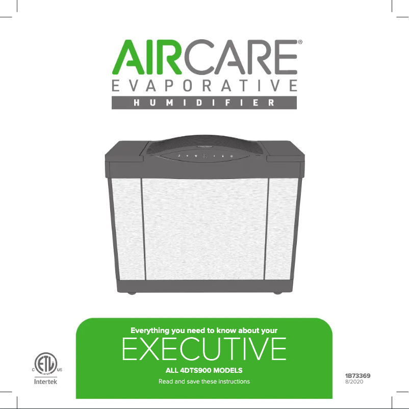 Page 1 of the manual Use and Maintenance Manual AirCare Executive 4DTS900