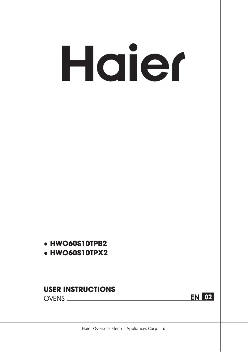 Page 1 de la notice Guide d'installation Haier HWO60S10TPX2