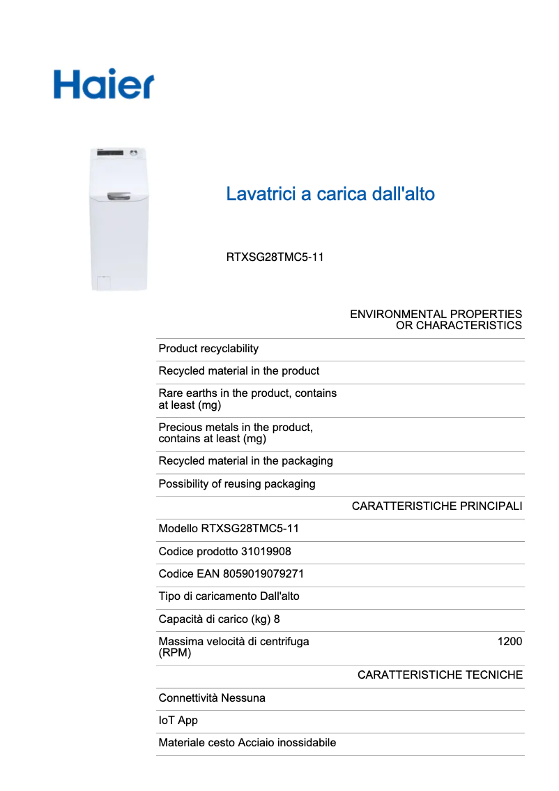 Page 1 de la notice Manuel utilisateur Haier RTXSG28TMC5-11