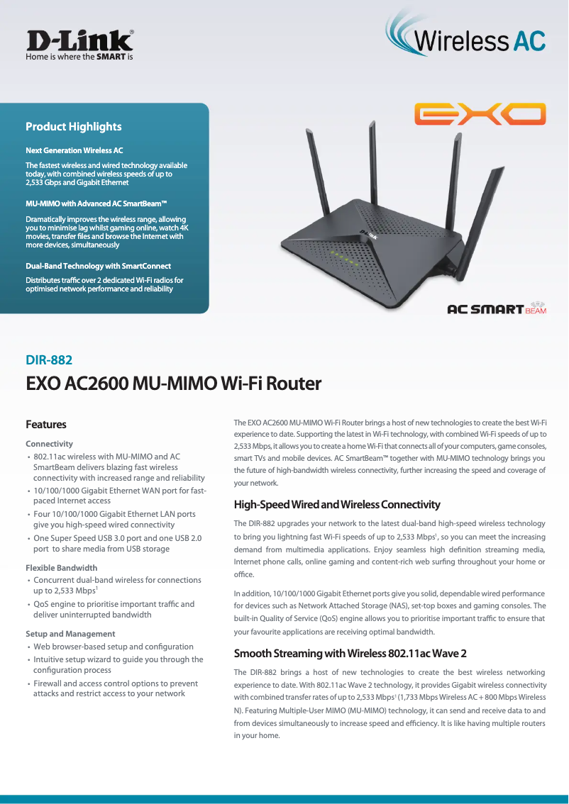 Page n°1 - Fiche technique D-Link DIR-882