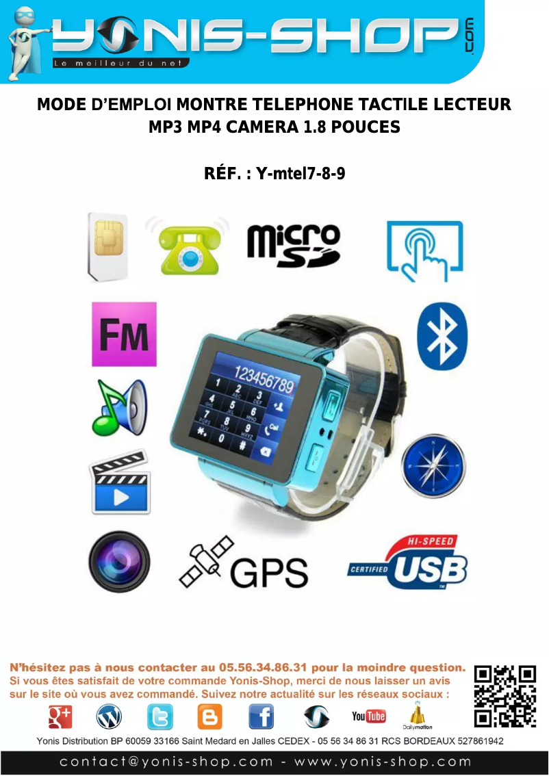 Image de la première page du manuel de l'appareil Y-MTEL7