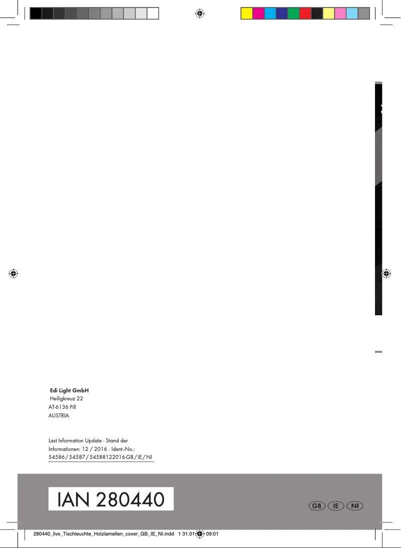 Page n°1 - Manuel utilisateur Livarno Lux IAN 280440