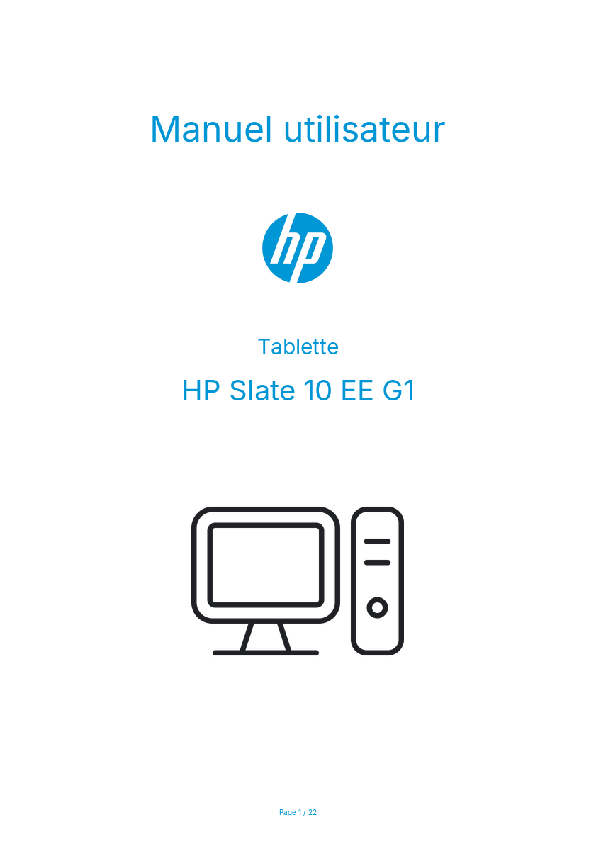 Page n°1 - Manuel utilisateur HP Slate 10 EE G1