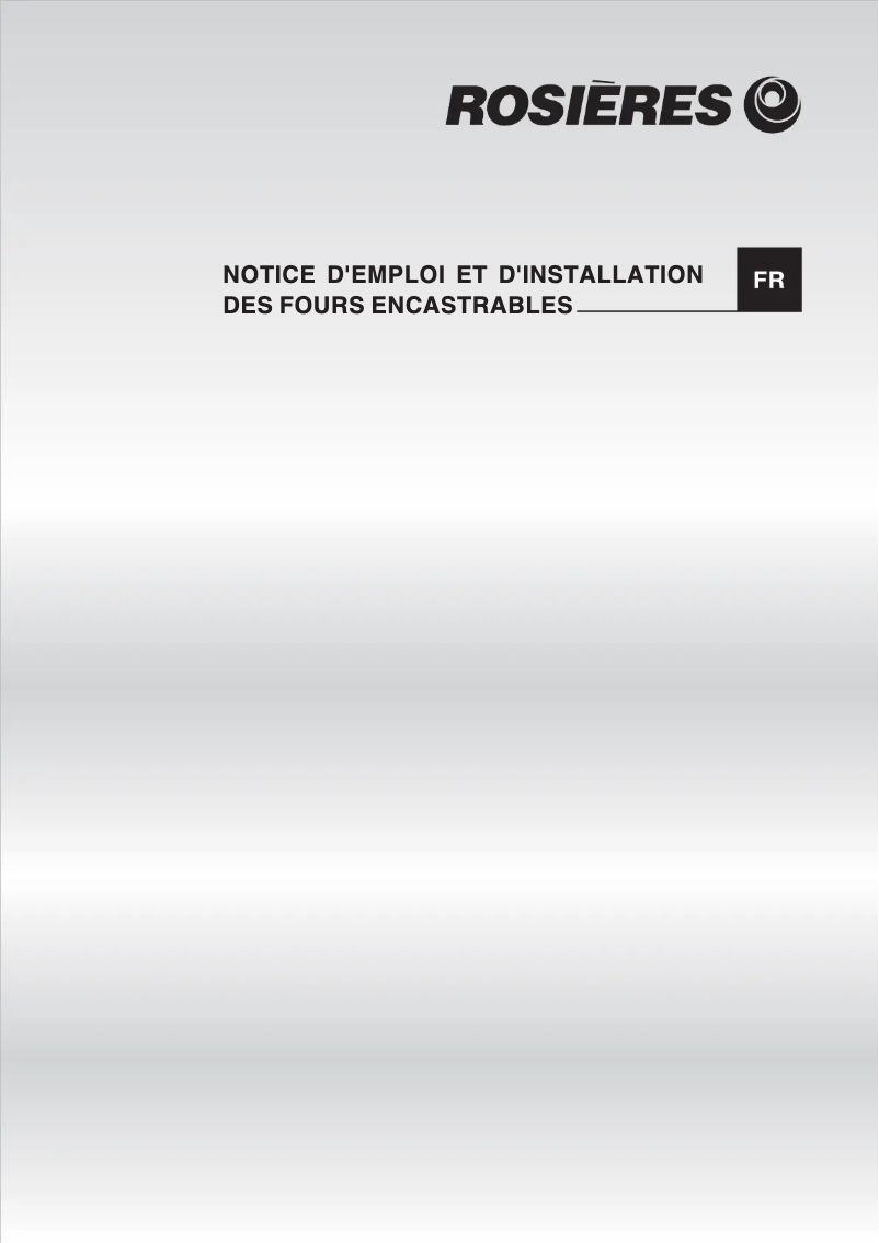 Page 1 de la notice Manuel utilisateur Rosieres RFI 4323 MIN