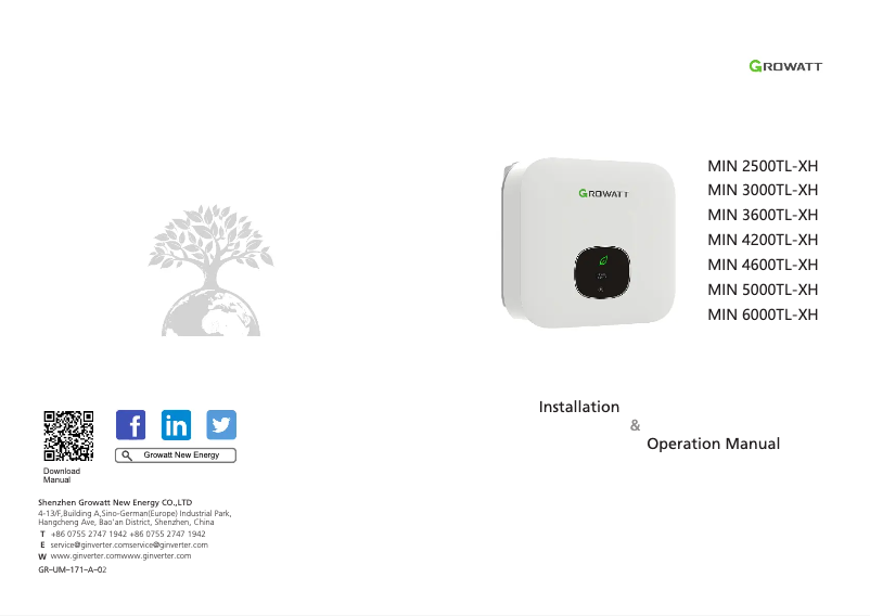 Página 1 del manual Manual de usuario Growatt MIN 2500-6000TL-X2