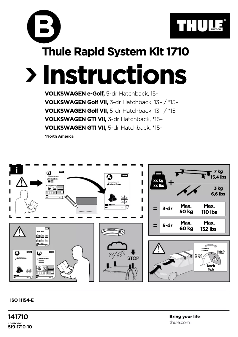 Página 1 del manual Manual de usuario Thule Rapid System Kit 1710