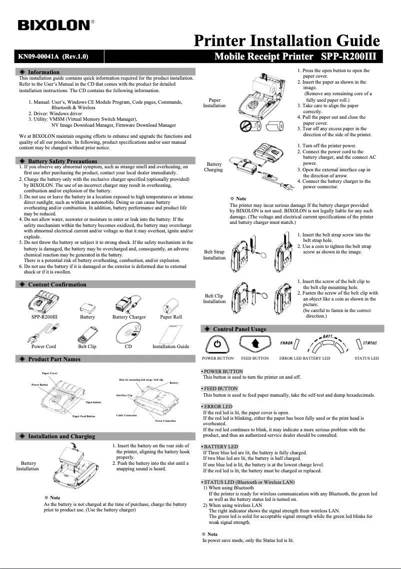 Image de la première page du manuel de l'appareil SPP-R200III