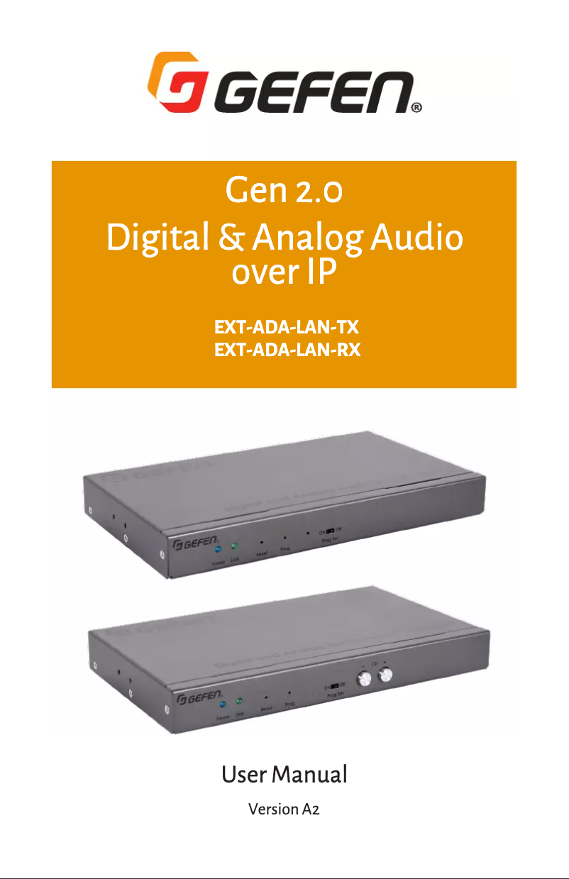 Page n°1 - Manuel utilisateur Gefen EXT-ADA-LAN-TX