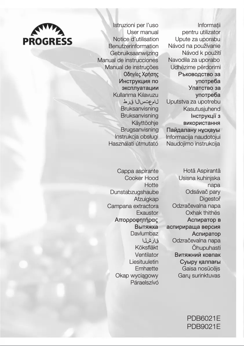 Page n°1 - Manuel utilisateur Progress PDB6021E