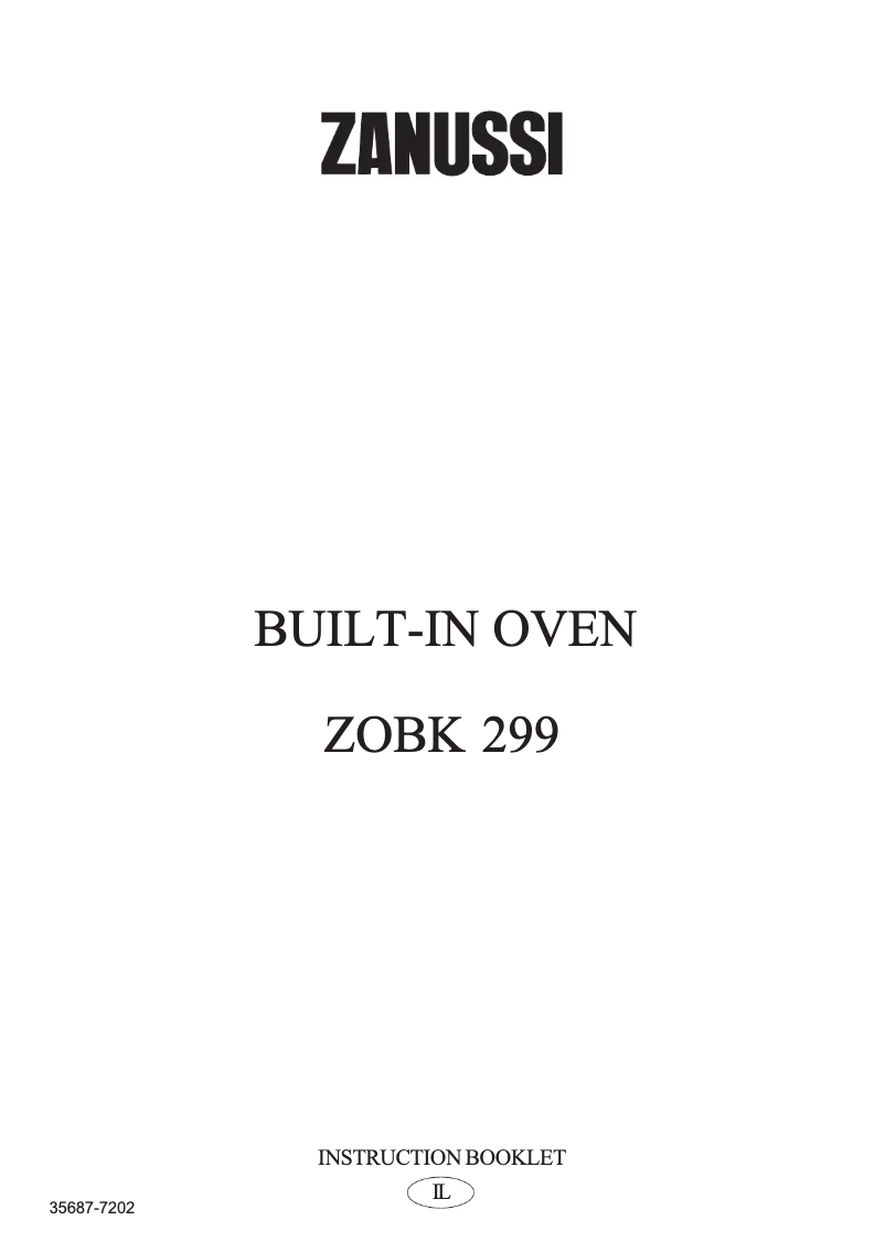 Page 1 de la notice Manuel utilisateur Zanussi ZOBK299SX