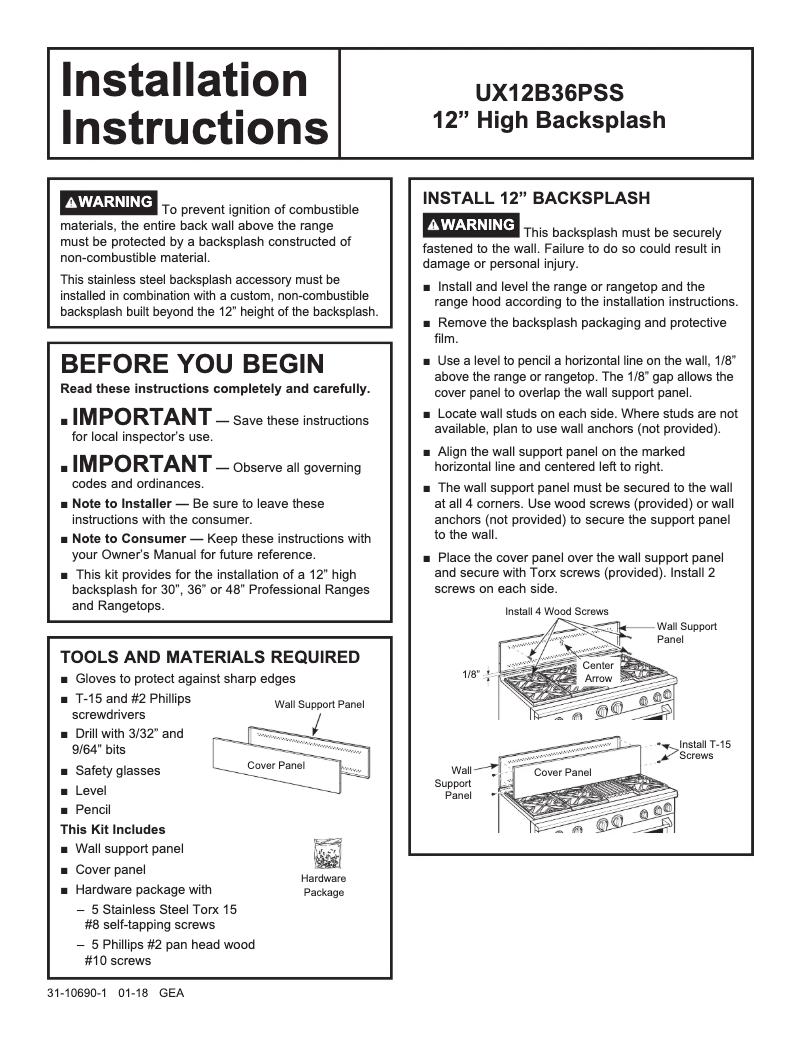 Página 1 del manual Manual de usuario GE UX12B36PSS