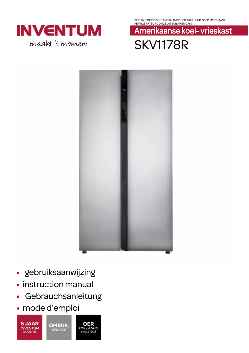 Page n°1 - Manuel utilisateur Inventum SKV1178R