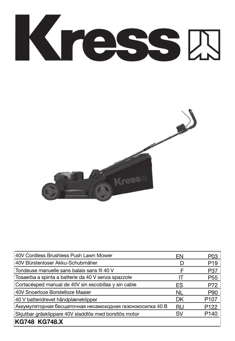 Page n°1 - Manuel utilisateur Kress KG748.9