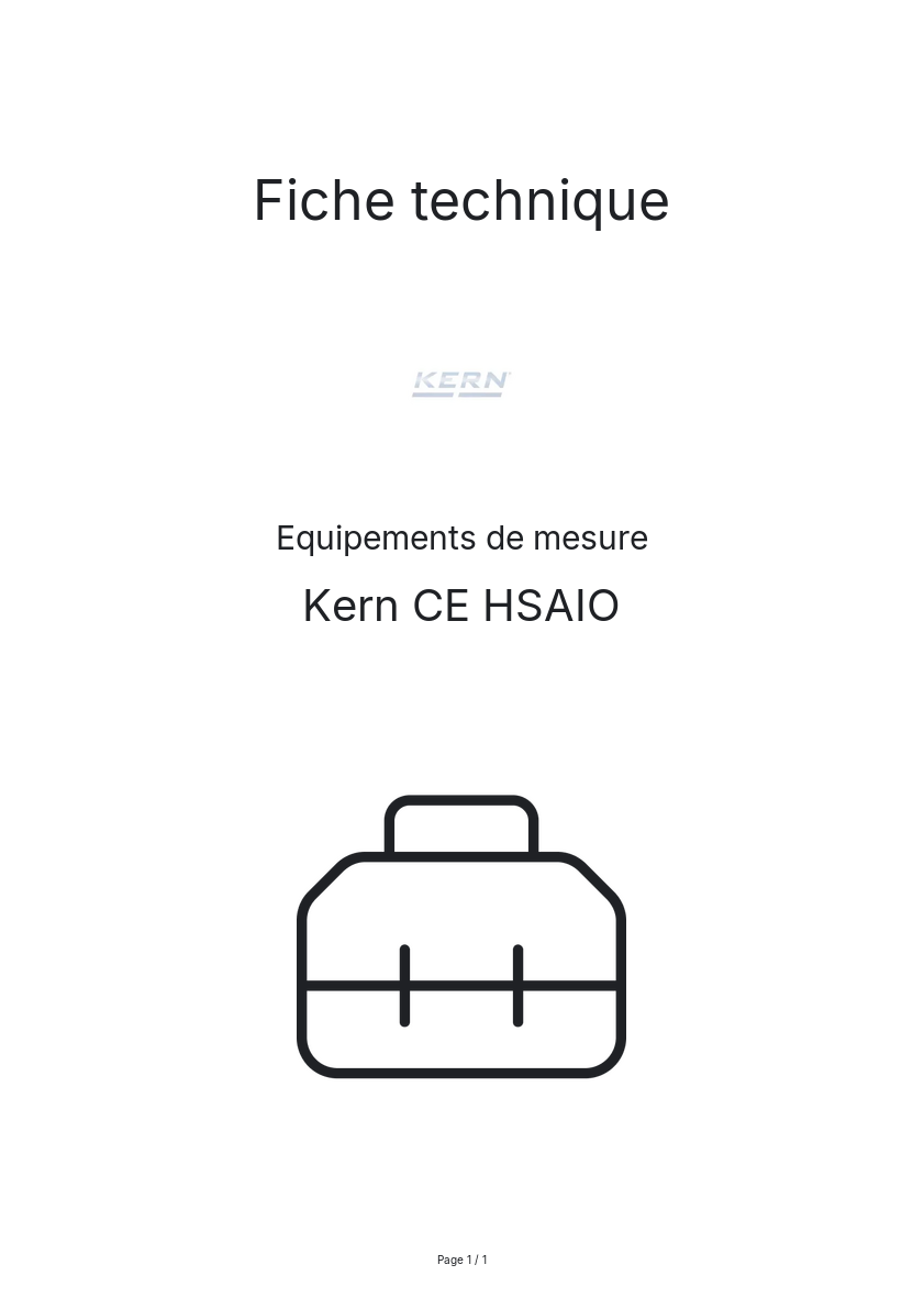 Image de la première page du manuel de l'appareil CE HSAIO
