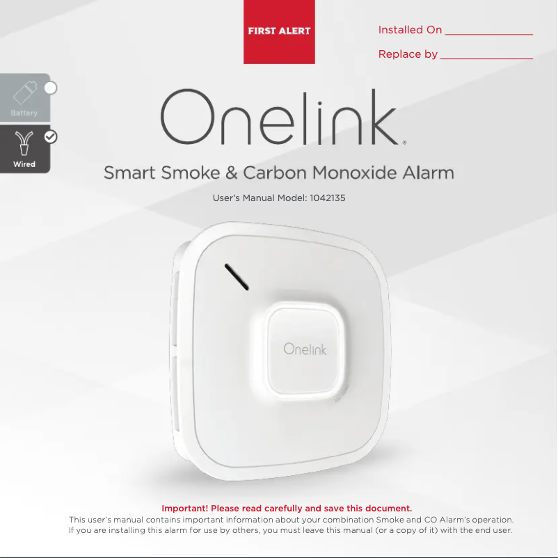 Image de la première page du manuel de l'appareil CO Alarm